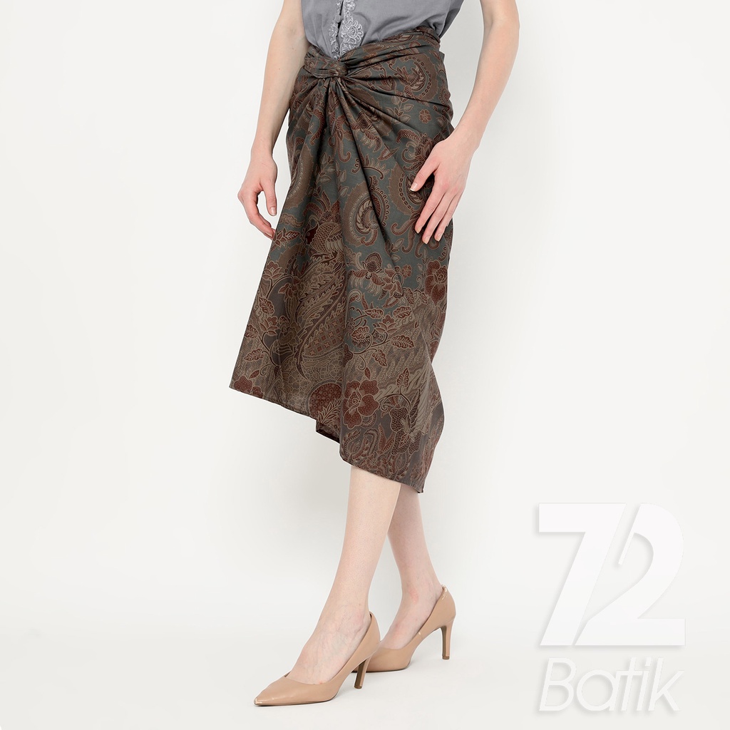 ROK BATIK SPAN Aurora Skirt Lilit Kebaya Instan Modern Wanita Motif Burung Rona Warna Abu Grey Gray 723186 Cap 72 - Rok Batik Lilit Bawahan Skirt Kamen Kebaya Songket Batik Panjang Plisket Span Instan Jadi Bali Lembaran Premium Modern Untuk Wanita