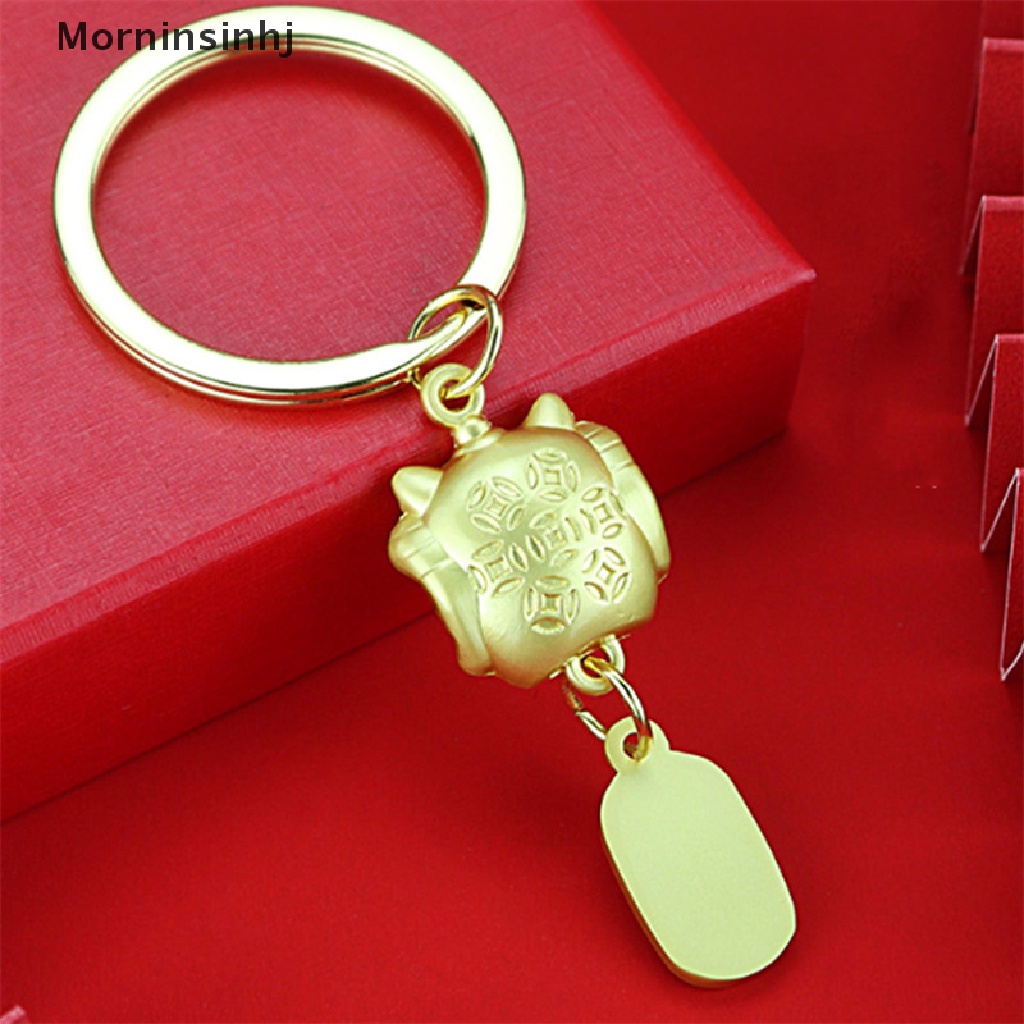 Mornin 2023tahun Baru Lion Dance Head Keychain Pendant Metal Lion King Key Chain Gantungan Kunci Hadiah id