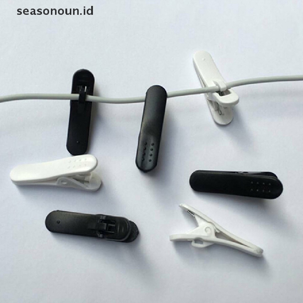 Seasonoun 20x Headphone earphone cable cord Kawat Kerah lapel Klip nip Penjepit Dudukan holder.