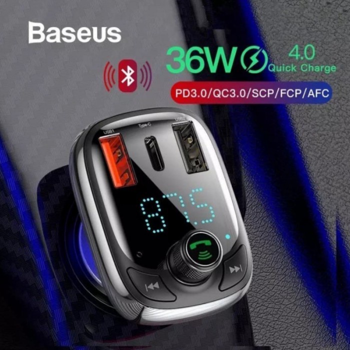 Baseus CCTM-B01 Transmitter Quick Charger Mobil Bluetooth Mp3