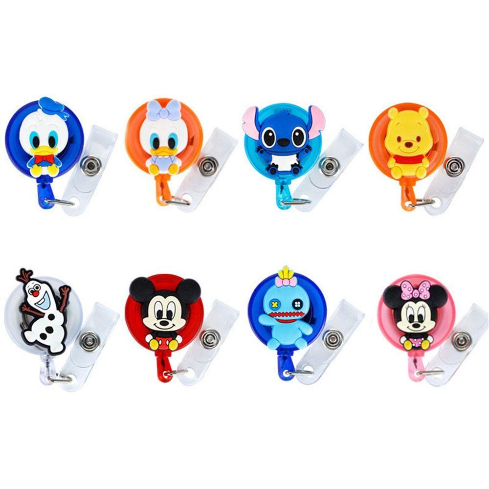 Rebuy Retractable Badge Reel Perlengkapan Kantor Silikon Perawat Dokter Kartun Card Holder Badge Holder Name Card Holder