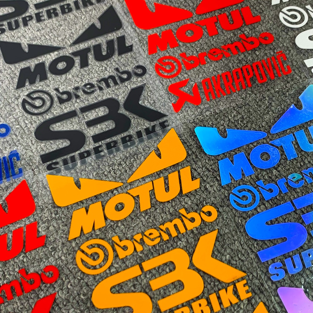 Berik Evil Stiker Motor Brembo AKPAPOVIC NGK OHLINS Reflektif Motor SiHelmet Stiker Mobil Styling Vinyl Stiker Honda Yamaha Suzuki Kawasaki KTM Stickers Decals