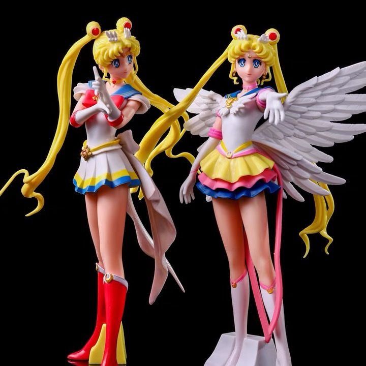 23 cm Anime Sailor Moon Figure Tsukino Usagi Model Boneka Sailor Glitter Glamours Action Figure Mainan Anak