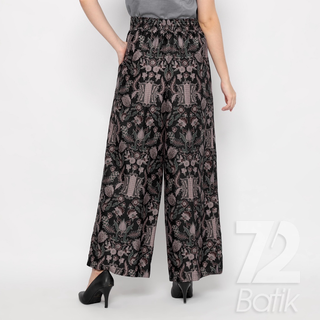 CELANA KULOT BATIK Premium Motif Pintu Aceh Warna Hitam 723205 Cap 72 -  Layer Lawasan Celana Tumpuk Kerja Kantoran Bawahan Kebaya