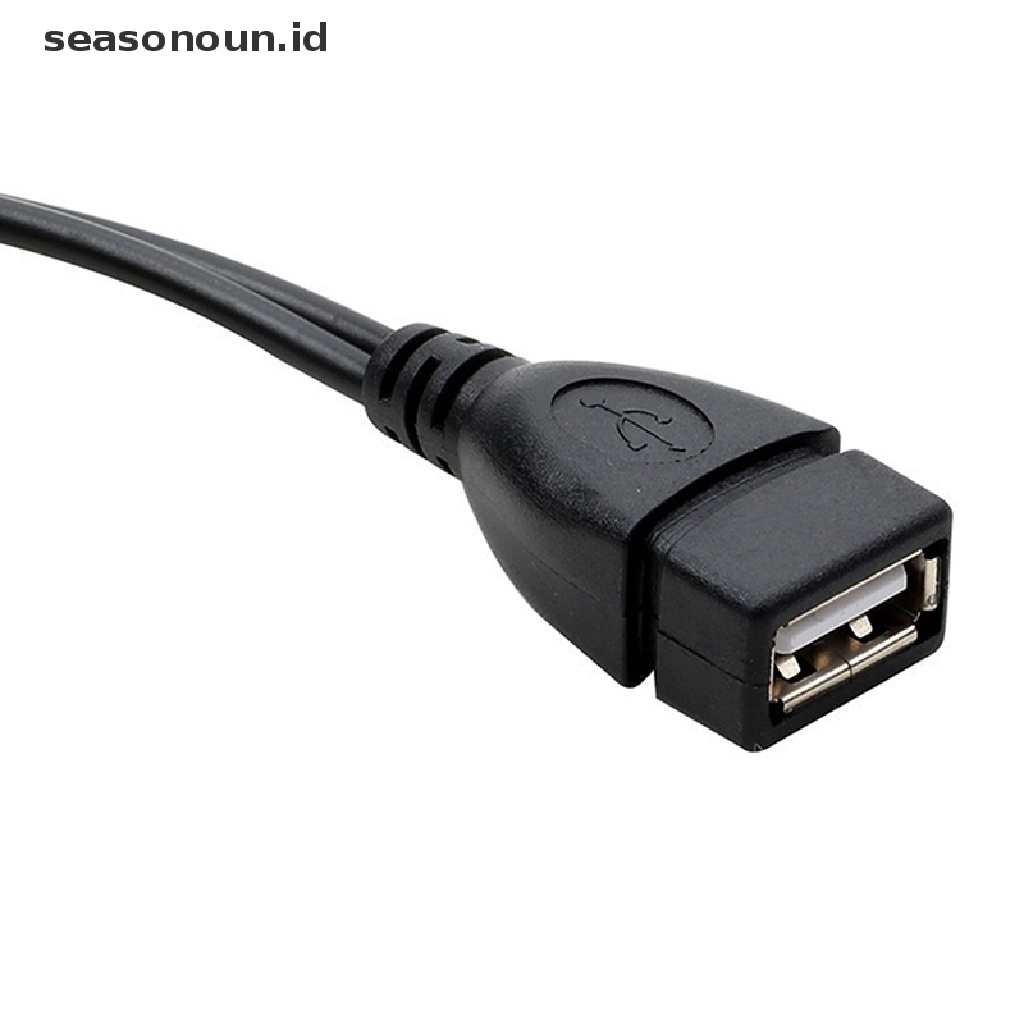 Seasonoun 2in1 OTG Micro USB Host Power Y Splitter USB Port Terminal Adapter Kabel OTG Kabel Data Pria Wanita Untuk Flash Disk Smart Phone.