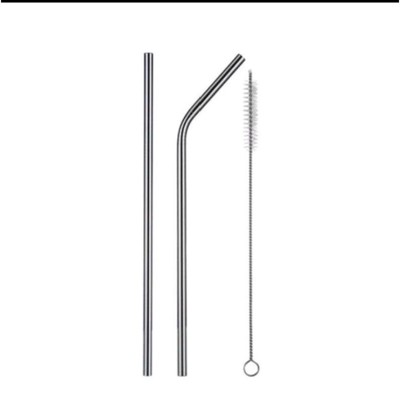 Sedotan Stainless Steel /Sikat Sedotan stainless Pembersih Dot Brush Straw Kawat Bengkok Lurus Panjang Alat Pembersih Gelas Bulu Halus Food Grade