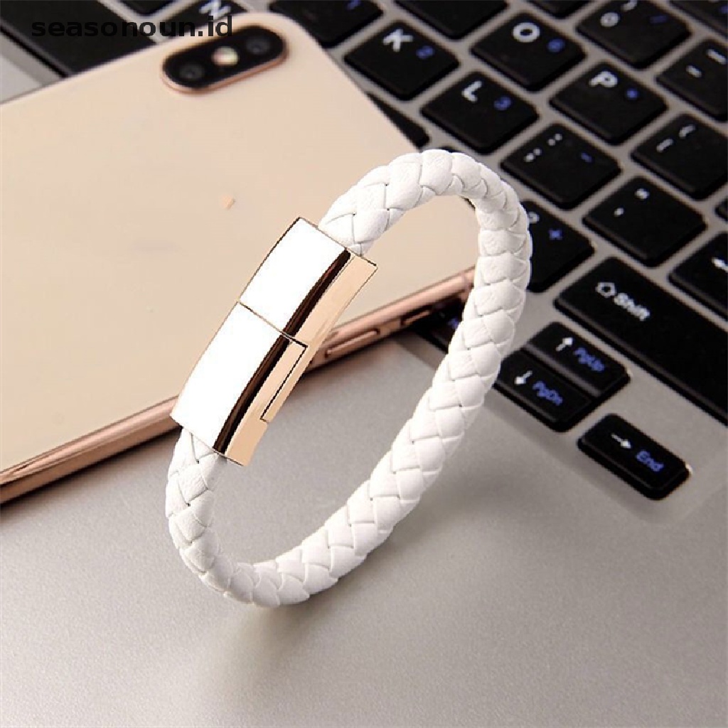 Seasonoun Kabel data usb Creative Bracelet Fast Charging Apple Cocok Untuk vivo Couple Huawei OPPO Android type-c.