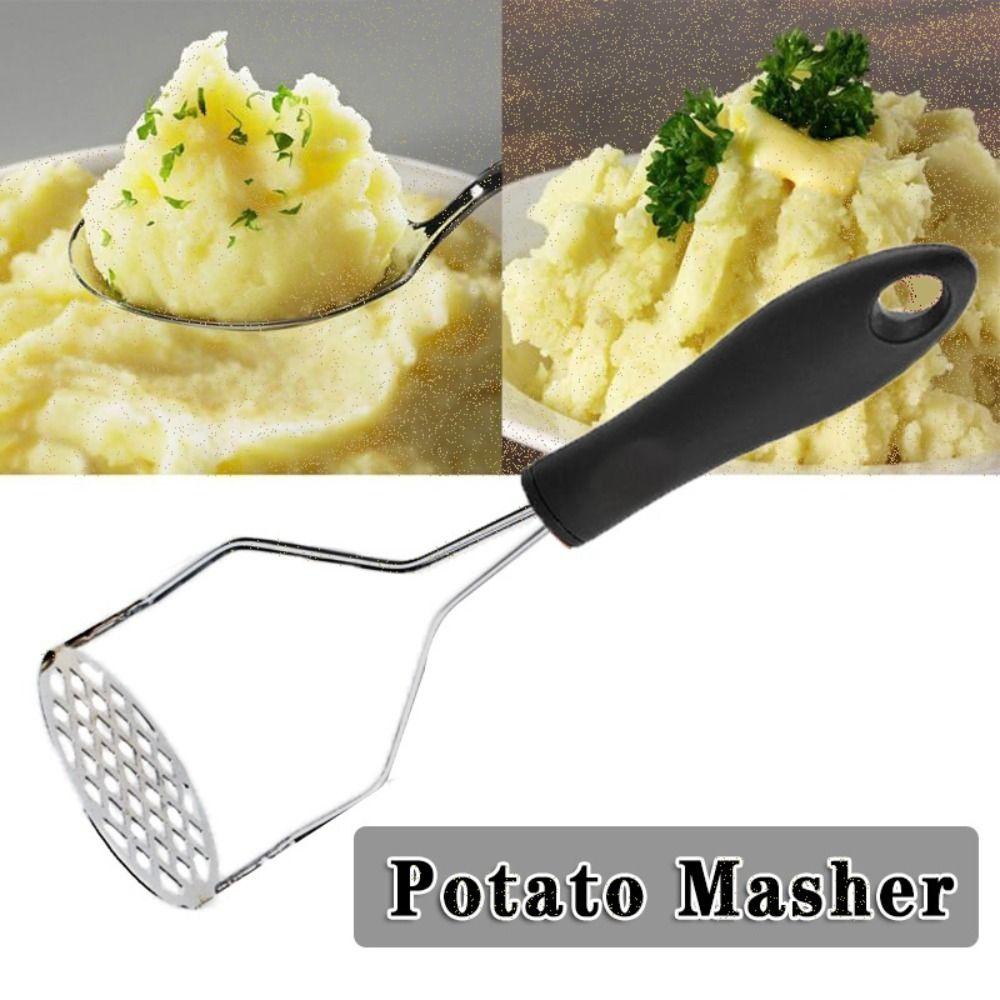 Solighter Potato Masher New Dengan Gagang Plastik Stainless Steel Gadget Dapur Penghancur Kentang