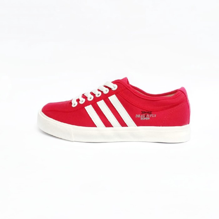Sepatu DRAGONFLY CAPUNG FALCON DRAGON FLY Sneakers Kanvas Kasual Pria - Red, 40