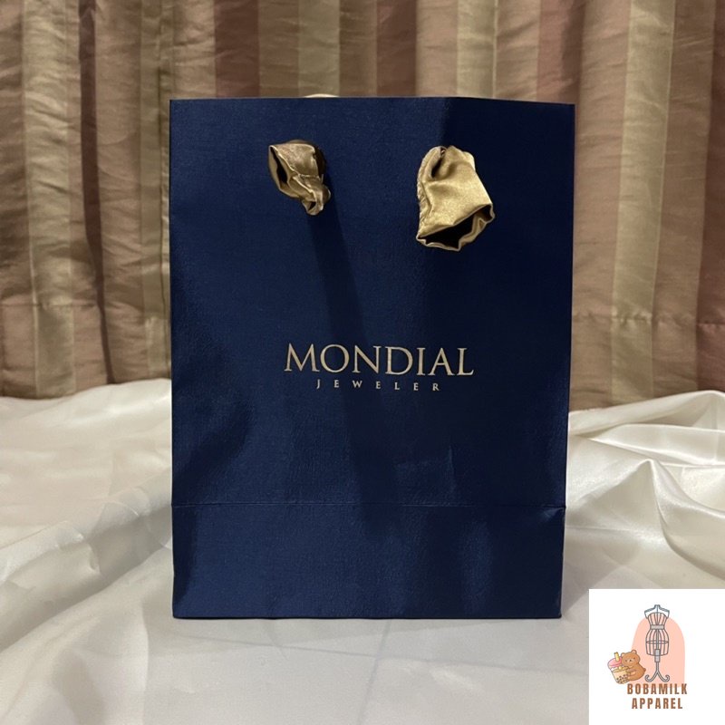 Miss Mondial Jewelry Diamond Perhiasan Navy Blue & Gold Paperbag Original Authentic Preloved