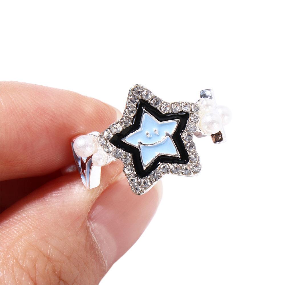 MXBEAUTY Lucky Star Rings Minority Keren Cincin Terbuka Perhiasan Aksesoris Cincin Gaya Korea Gesper Jari Sederhana