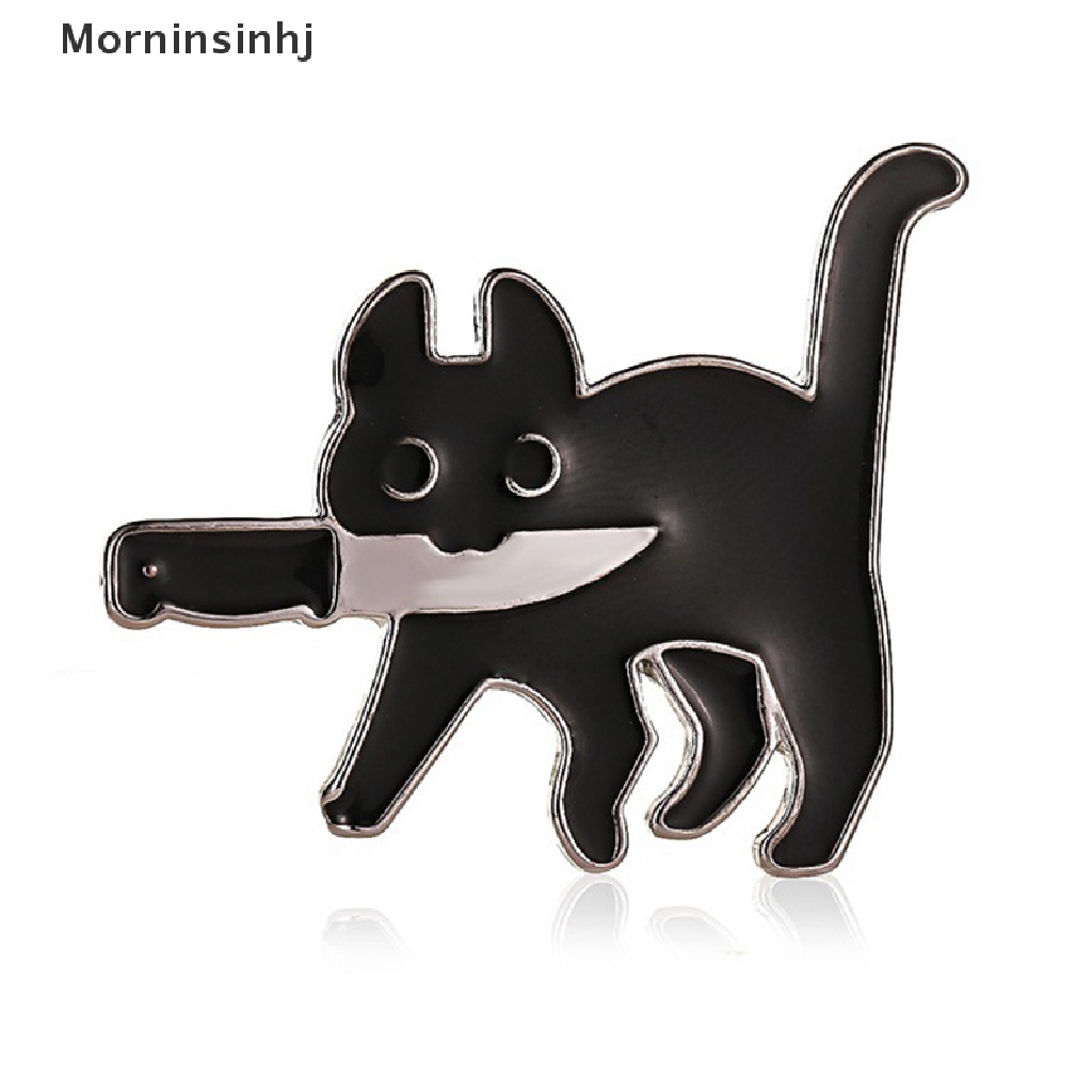 Mornin Kartun Kreatif Kucing Hitam Pemodelan Pop Enamel Pin Kerah Lencana Bros id