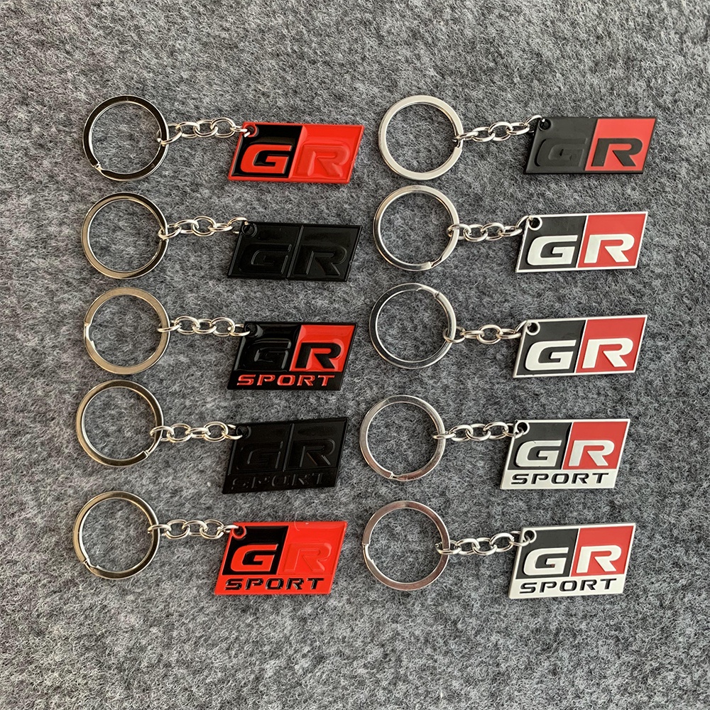 Toyota GR SPORT Mobil Gantungan Kunci Rantai Liontin 3D Tiga Dimensi Logam Aluminium Stiker Pribadi Kreatif Dekorasi Keychain