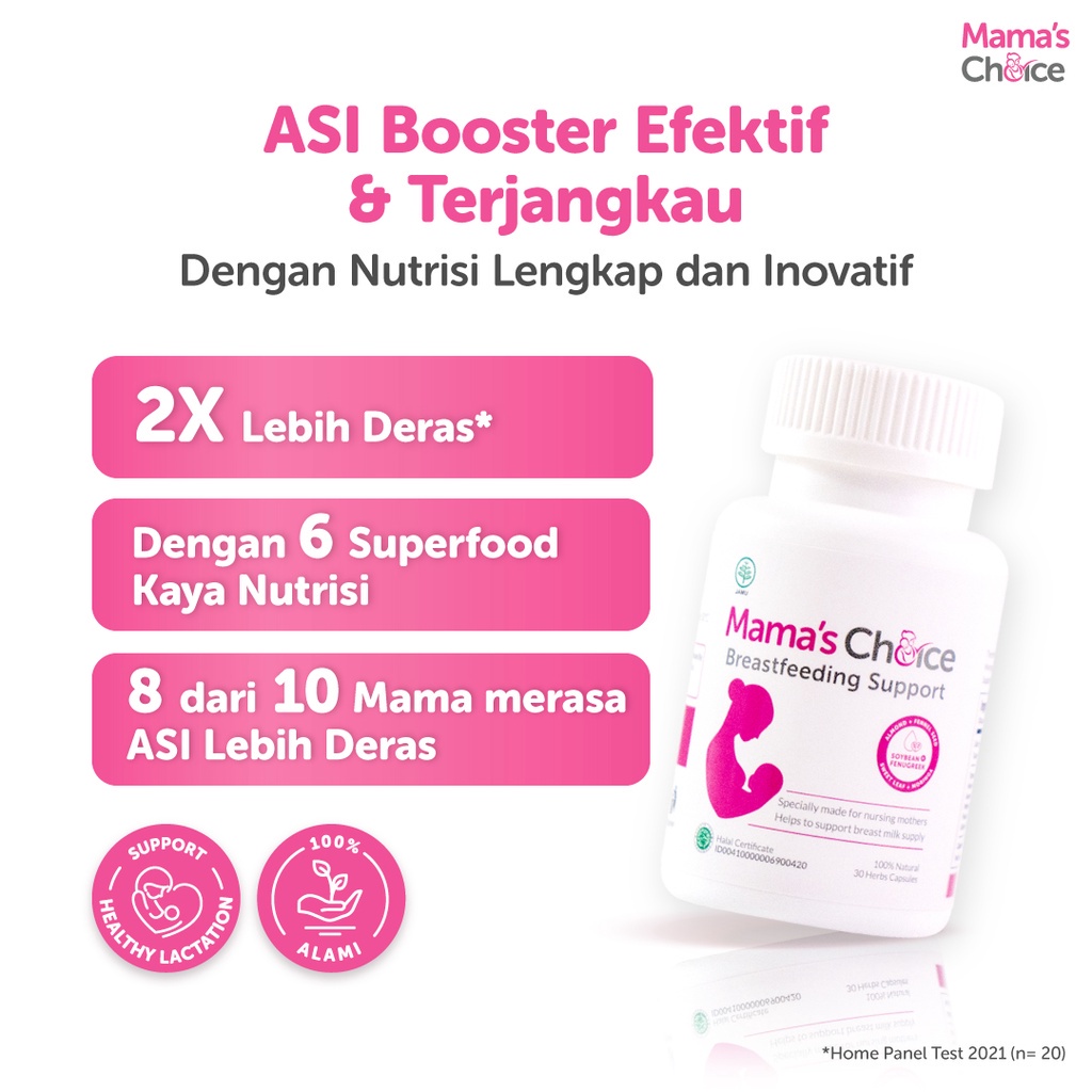 ASI BOOSTER | Mama's Choice Breastfeeding Support (30 Kapsul) | Pelancaran ASI Natural, Terdaftar BPOM, Halal MUI