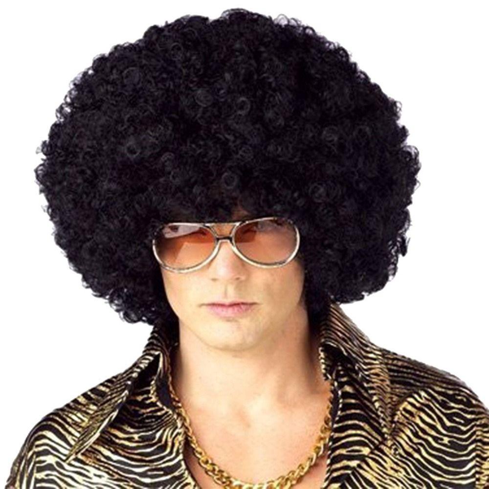 Nanas Hitam Afro Keriting Wig Hadiah Berbagai Badut Berwarna Cosplay Karnaval Pesta Properti Rambut Keriting