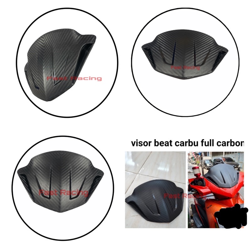 VISOR BEAT KARBU WINDSHIELD MOTOR BEAT KARBURATOR BAHAN PLASTIK ABS ANTI PECAH FREE 3M TAPE BISA UNTUK MOTOR GEAR MIO SOUL GT DLL