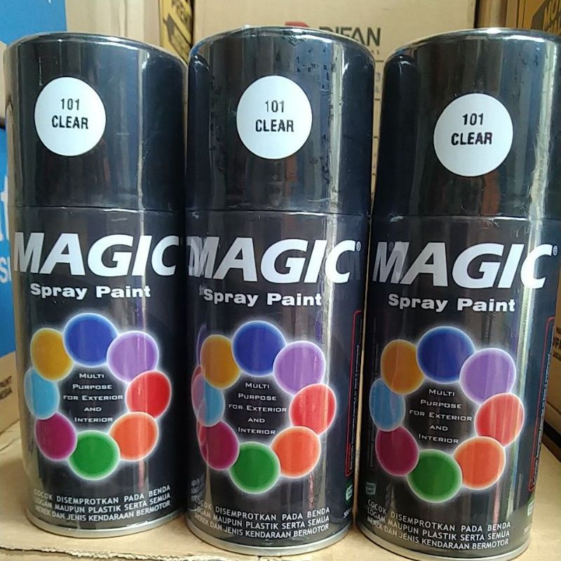 cat semprot pilok pilox magic spray paint magic clear 101 pernis clear 300cc bening mengkilap pilok finishing