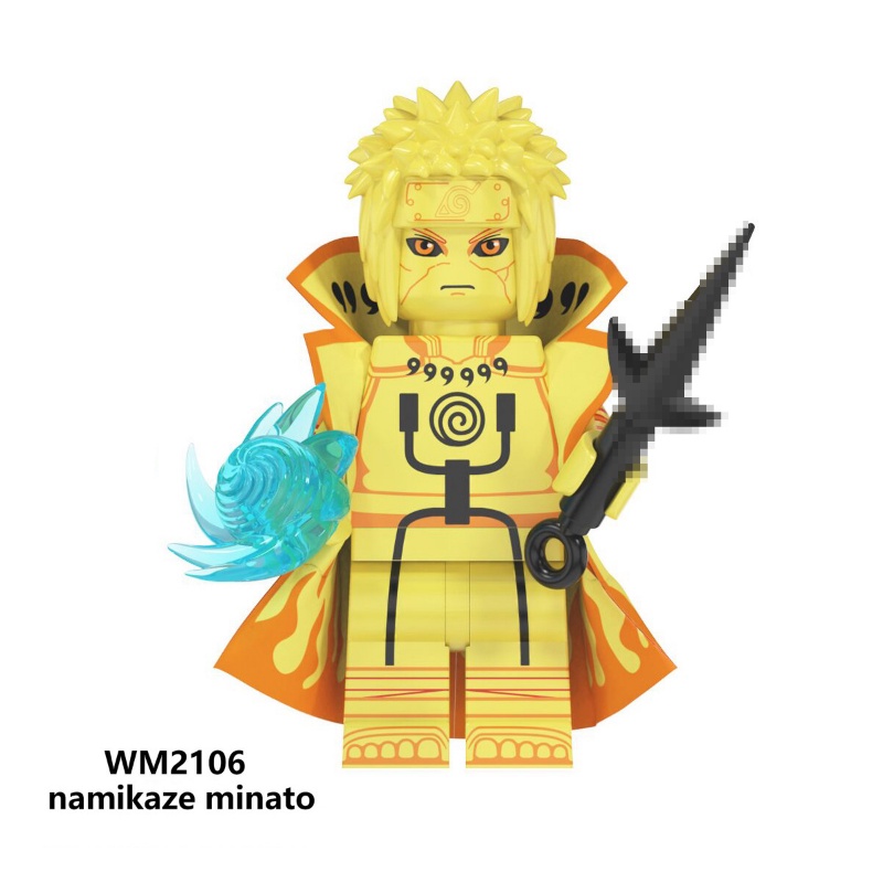 Naruto Series Uzumaki Naruto, Orochimaru, Reincarnation Kotor, Kolom Tangan Seribu, Mainan Blok Bangunan Angka Mini