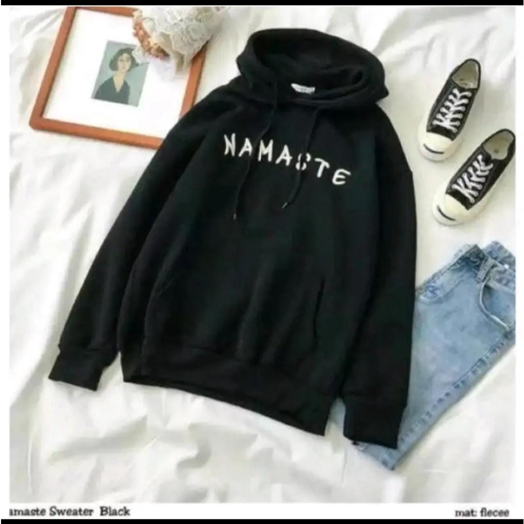 BEFAST - ZEC OOTD WANITA SWEATER KANZA / Sweater Nameste Oversize Hoodie / Atasan Wanita Lengan Panjang / Pakaian Casual Remaja Wanita / OOTD Wanita Ala Style Korean / Sweater Bahan Tebal / Fashion Kekinian Wanita