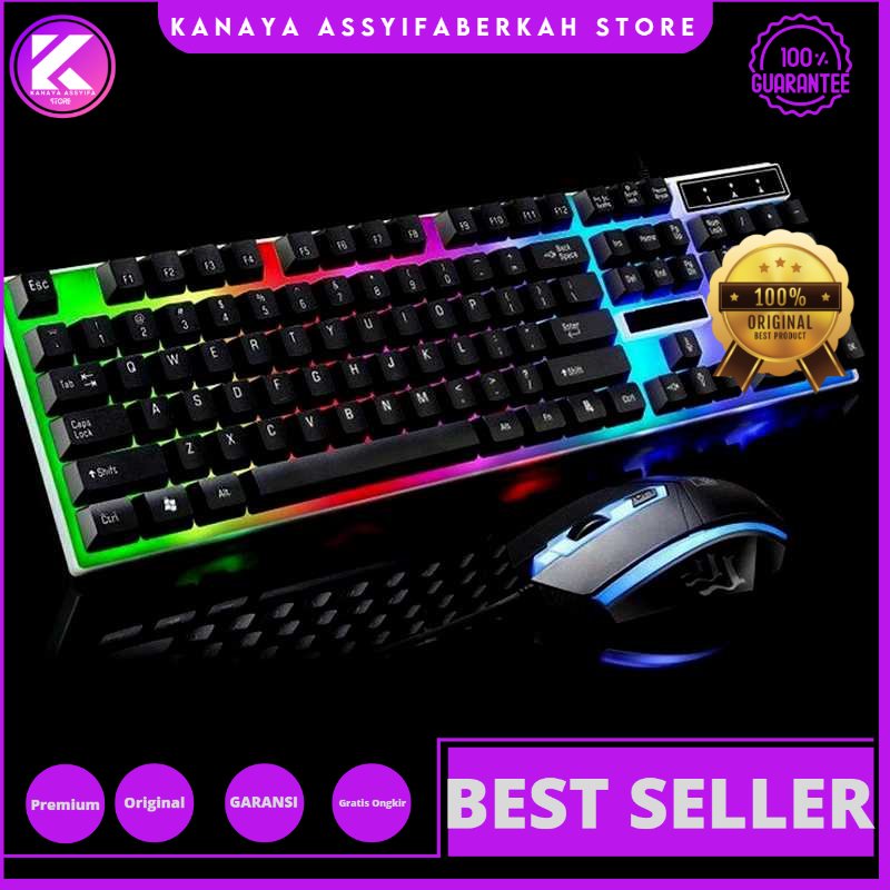 ZHUIGUANGBAO Combo Keyboard Gaming Keyboard RGB Mechanical Feel with Mouse Keyboard PC Laptop Komputer - G21B