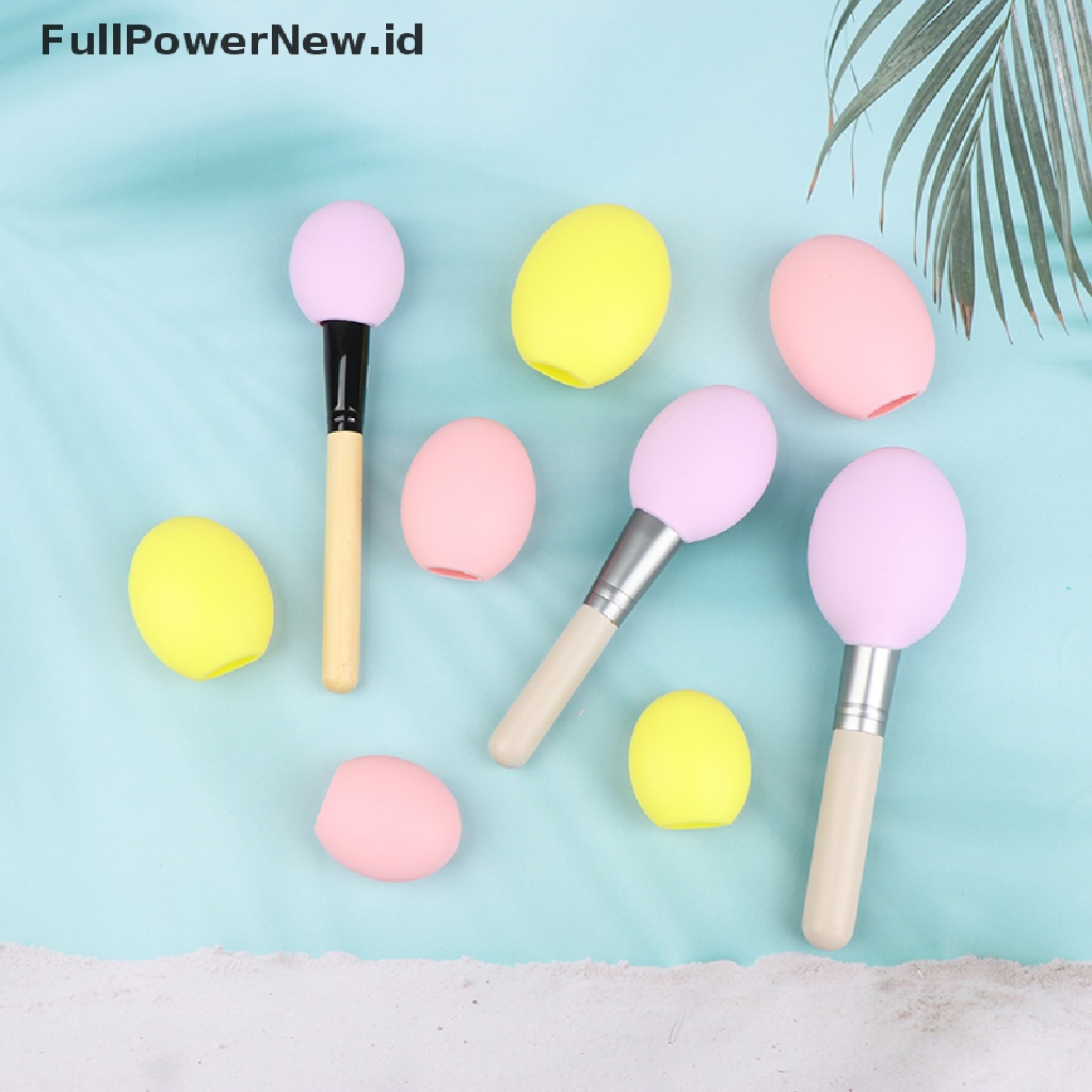 Power 3Pcs Kuas Makeup Silikon Dust Proof Guard Protection Cover Tempat Kotak Penyimpanan ID