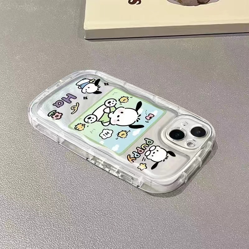 IPHONE Casing Ponsel Tahan Guncangan Anjing Lucu Kompatibel Untuk Iphone14 13 12 11 Pro XS Max X Xr7 +8 Plus Casing Transparan Lembut TPU Silicone Cover