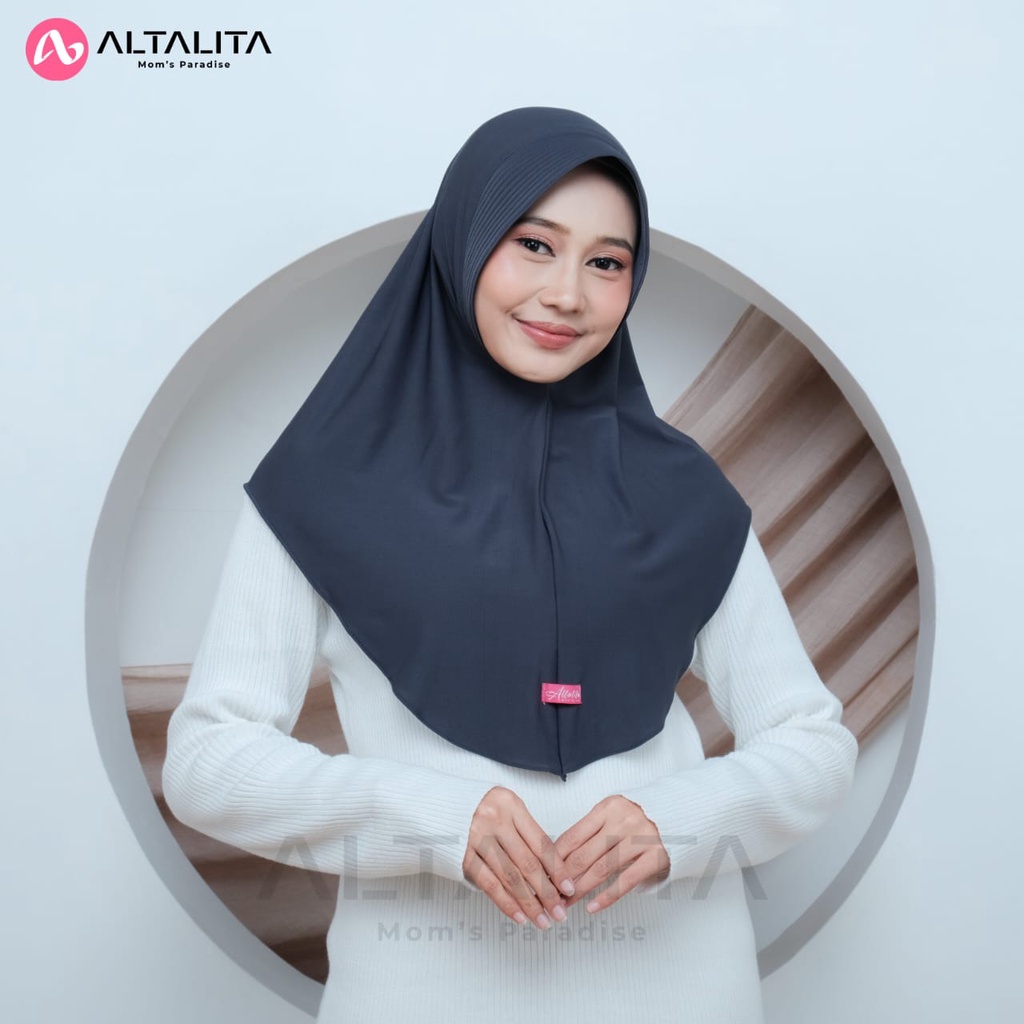 Altalita - Jilbab Bergo Hamidah Penguin Size M Hijab Instan Qaila Jersey Premium Kerudung Sport Menutup Dada Cocok Untuk Sekolah Olahraga Volly Futsal Senam dan Sehari-Hari