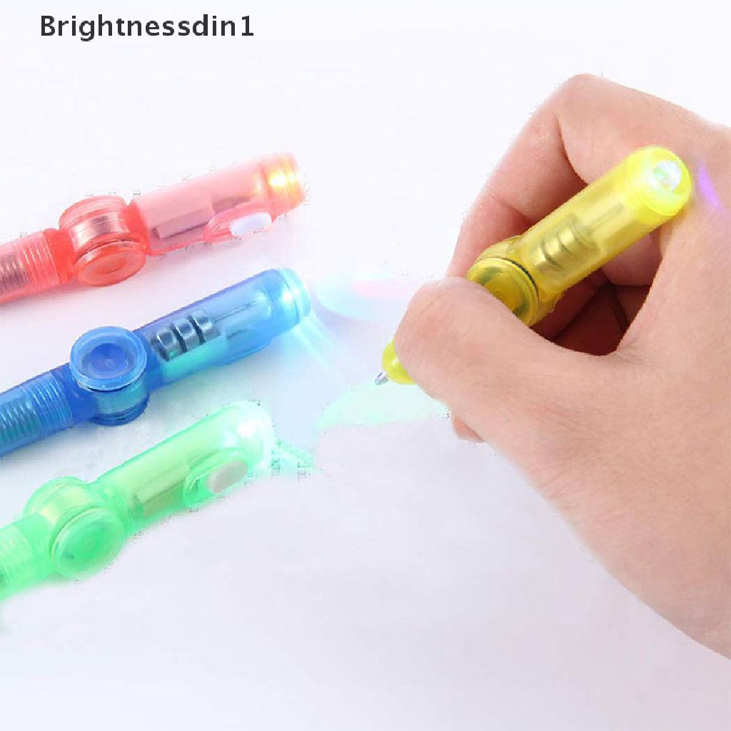 [Brightnessdin1] Baru 2in1 Tangan Spinner LED PEN Light Fidget Spin Autism Gyroscope Glow dark Boutique