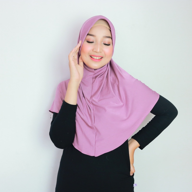 Jilbab Bergo Hamidah Sport Jersey Premium I Jilbab Sport Menutup Dada Ukuran L By Shamira