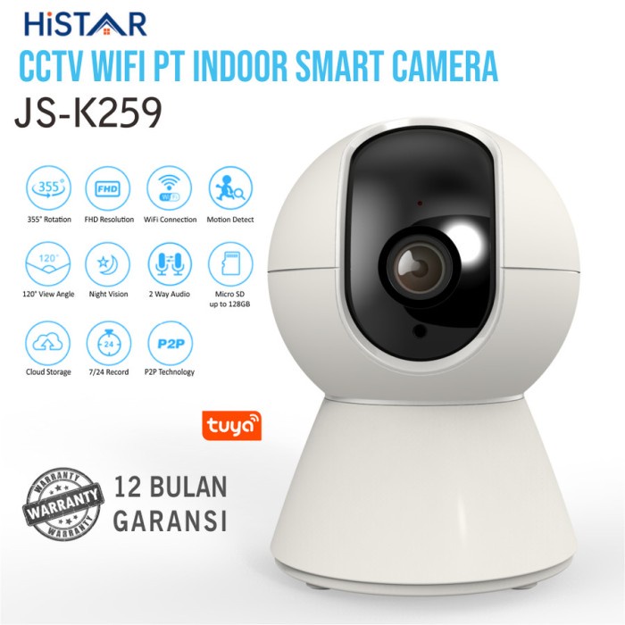 HiSTAR K259 1080P Kamera CCTV Wireless WiFi PT Indoor Smart Camera