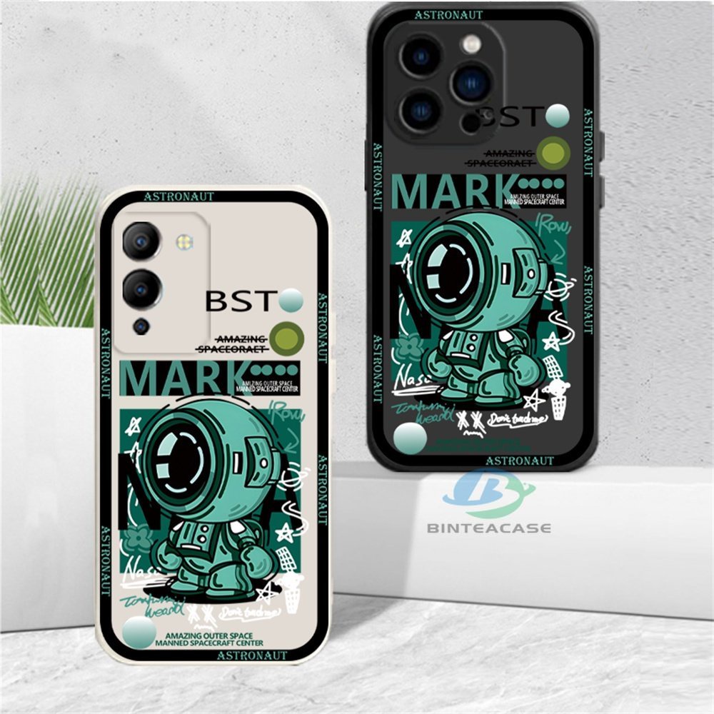 Casing hp Redmi Note 11S 11 Pro Redmi 10C 10A 9C 9T Note 10 5G Note 10S Note 9s Poco M3 Pro X3 Pro NFC Green Series Astronot Casing Ponsel Silikon Lembut Binteacase