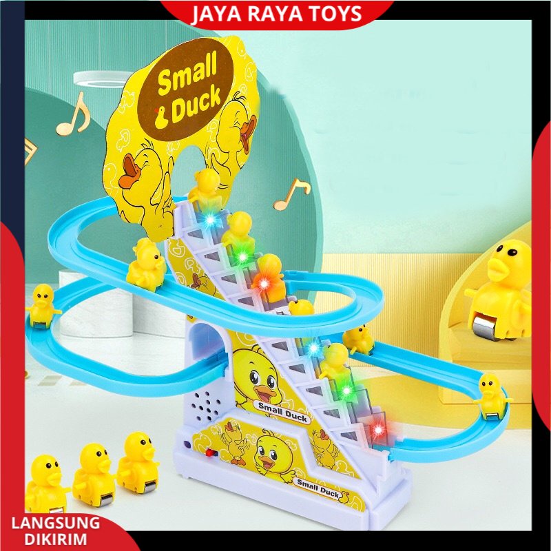 Mainan Anak Jolly Track Tangga Berjalan Bebek / Penguin Memanjat Dengan Musik BerLampu Mainan Bayi