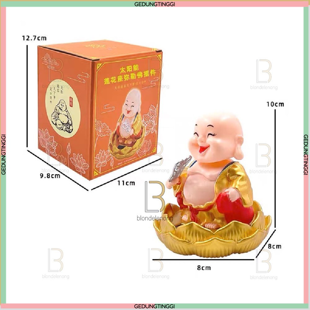 Pajangan Patung Hiasan Boneka Dewa Maitreya Julaihut Milefo Sakyamuni Biksu Fortune Rejeki Rezeki Fengshui Feng Shui Buddha Budha Rupang Amitabha Statue Decoration Keberuntungan Goyang Bergerak Mainan Di Dashboard Mobil Solar Baterai Mini Kecil Besar Cina