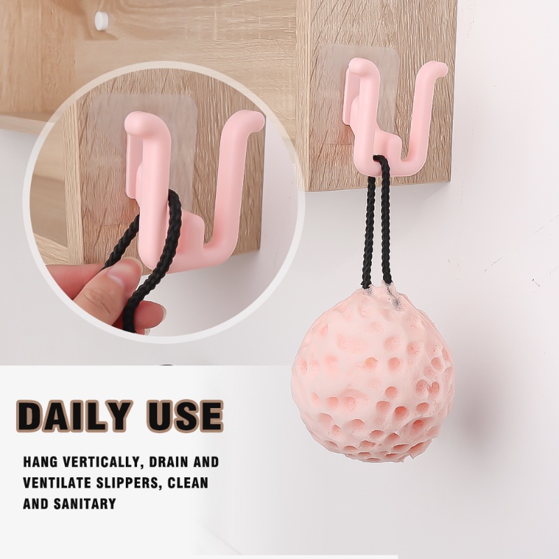 Rak Sandal Kamar Mandi/Rak Sepatu Tempel Dinding/Tempat Penyimpanan Toilet Bebas Pukulan Hook Slipper Hanger Organizer