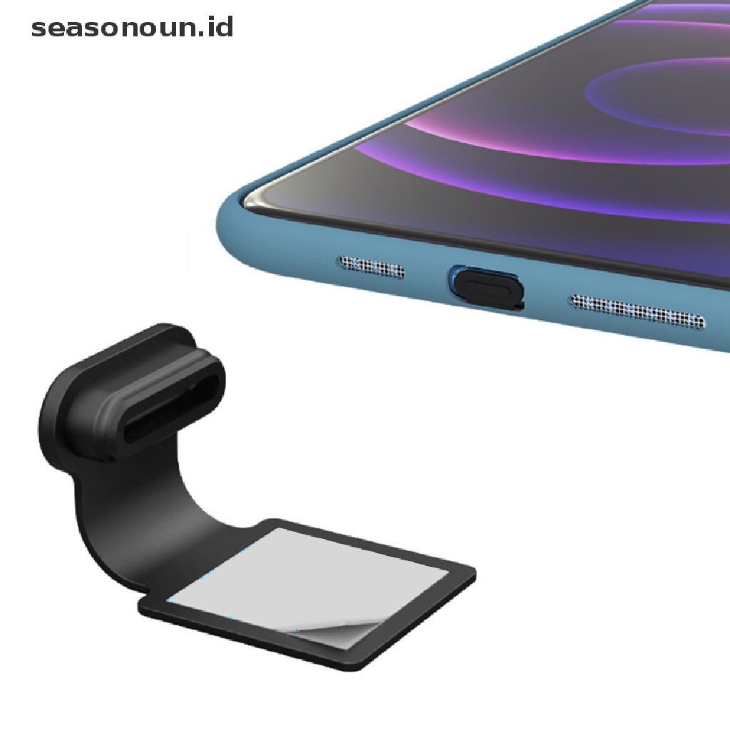 Seasonoun Colokan Debu Telepon Silikon Anti Rontok Port Charging Colokan Debu Type-C Mirco USB.