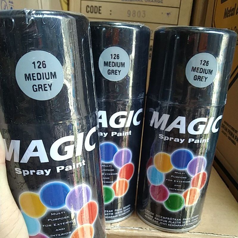 cat semprot pilok pilox magic spray paint magic medium grey 126 300cc abu Muda abu gelap abu glossy mengkilap