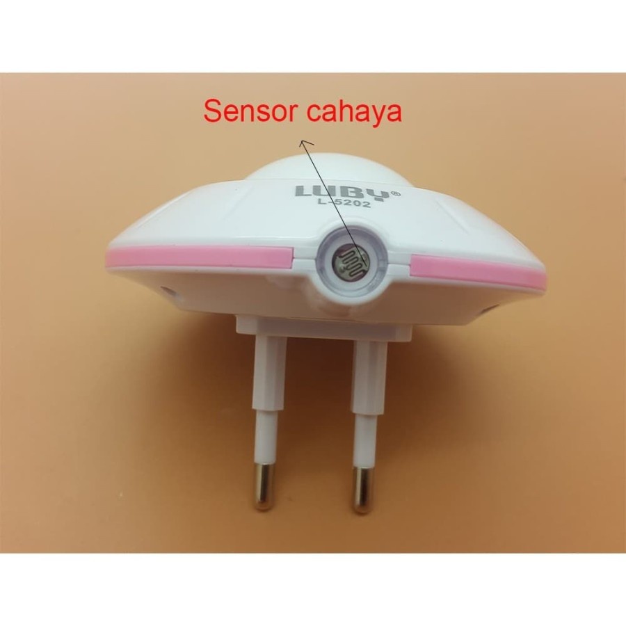 Lampu tidur with Sensor Cahaya Model UFO LUBY 5202 murah