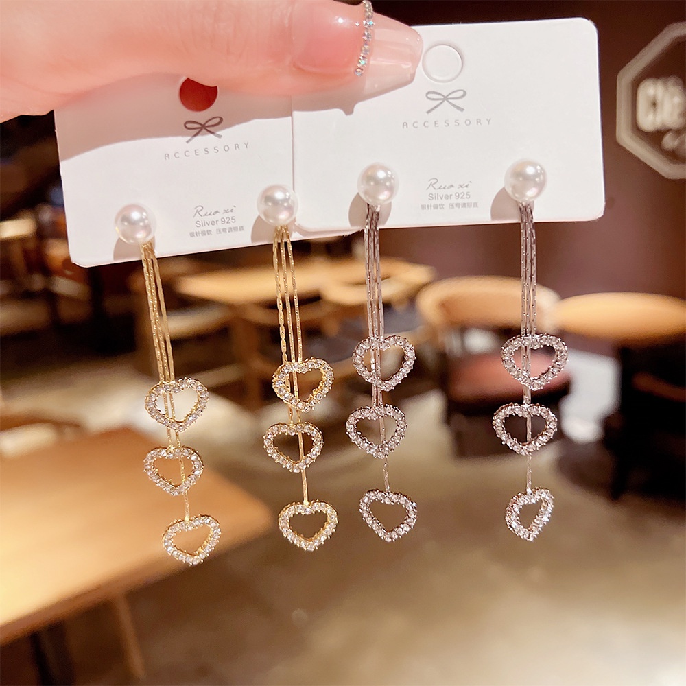 Deartiara Anting Rumbai Hati Ke Hati Fashion Korea Serbaguna Peach Heart Earrings Earrings