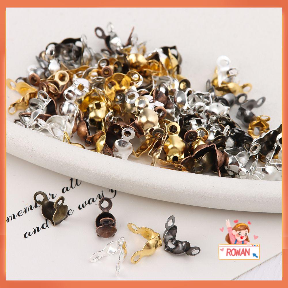 R-flower 100pcs Aksesoris Gesper Kalung Membuat Konektor Kompresi Bola DIY