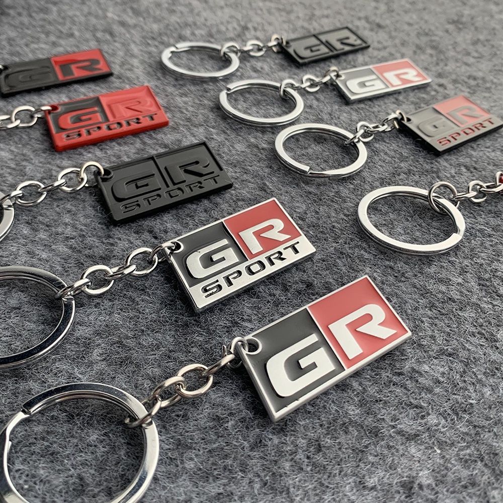 Toyota GR SPORT Mobil Gantungan Kunci Rantai Liontin 3D Tiga Dimensi Logam Aluminium Stiker Pribadi Kreatif Dekorasi Keychain