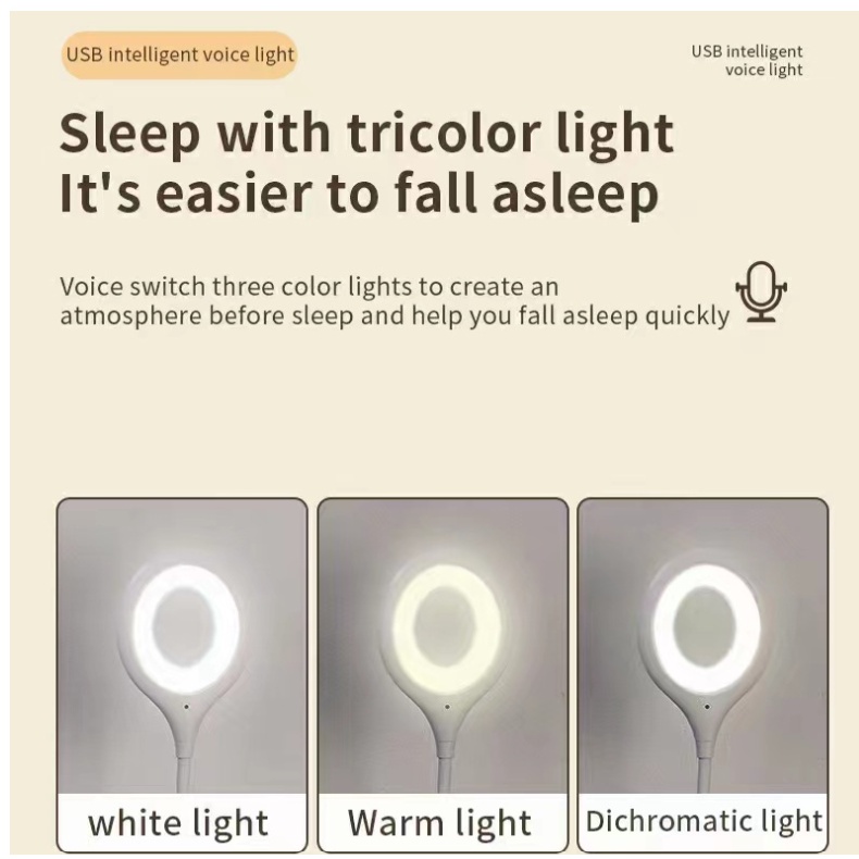 J3 - Lampu tidur malam perintah suara Smart Intelligent lamp voice command