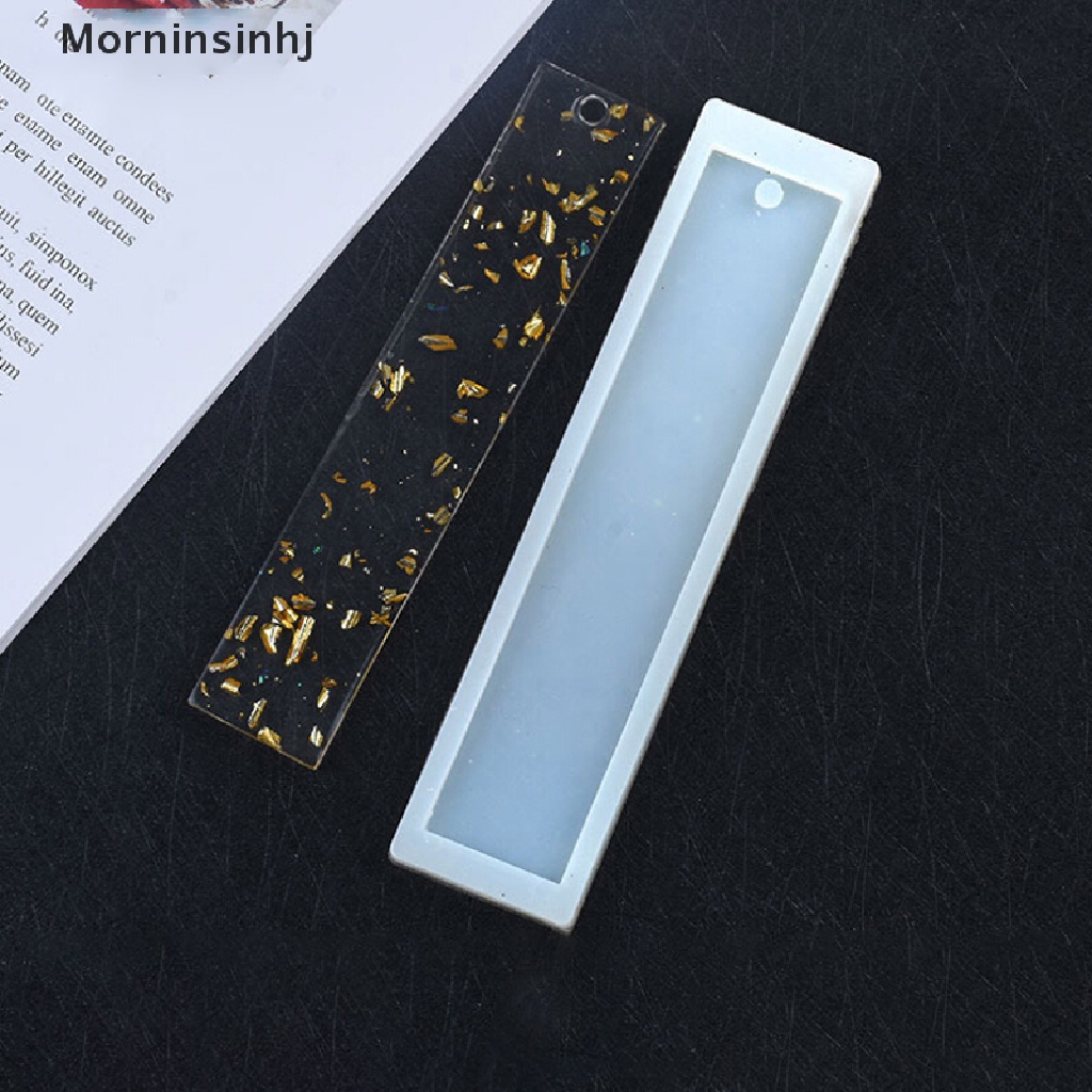 Mornin 3Pcs Persegi Panjang Bookmark UV Cetakan Silikon Epoxy Resin Mold DIY Kerajinan Membuat id