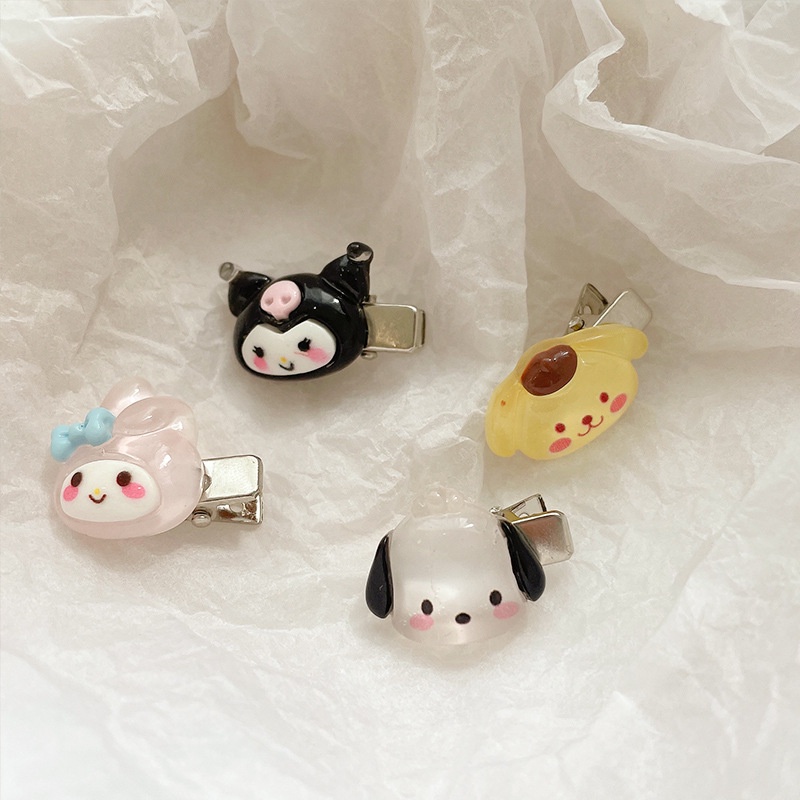 Jepit Rambut Kartun My Melody Cinnamoroll Kuromi/Kawaii Sweet Purin BB Barrettes Aksesoris Rambut Hadiah Gadis