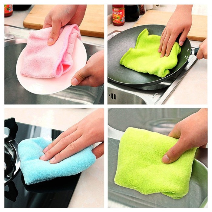 Kain Lap Tangan Dapur Cuci Piring Gantung Handuk Towel Mini microfiber