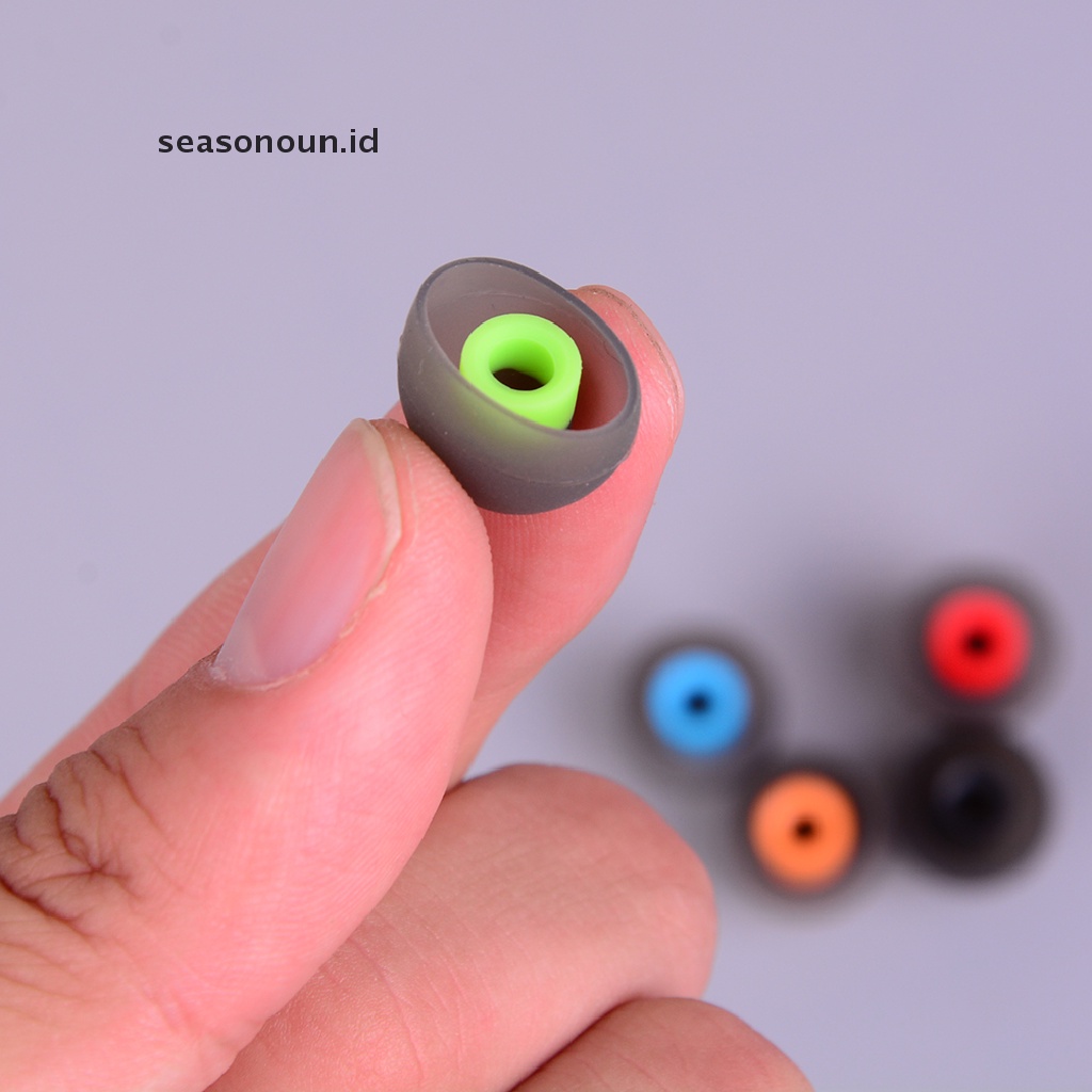 Seasonoun  20pcs earbud Pengganti Silikon earphone tips Topi earbud Peredam Suara.