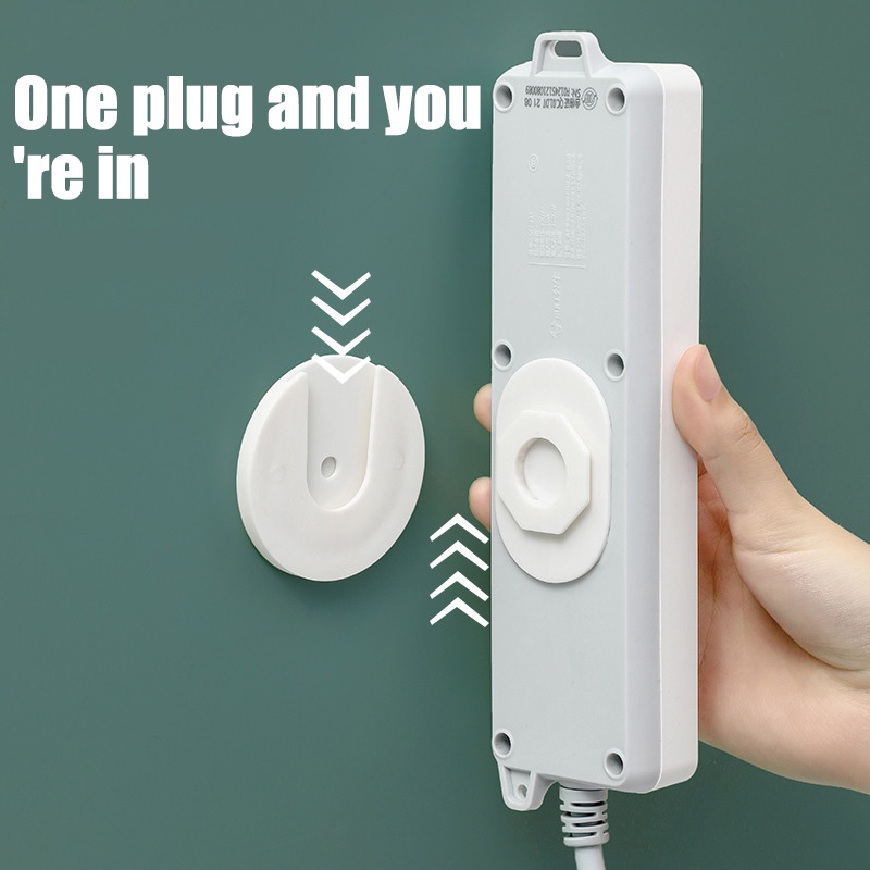 Plug-in Removable Fixer Power Strip Holder Self-Adhesive Multifungsi Desktop Socket Kabel Organizer Fixer Rumah Penyimpanan Aksesoris Punch Gratis Dinding Baris Plug Holder