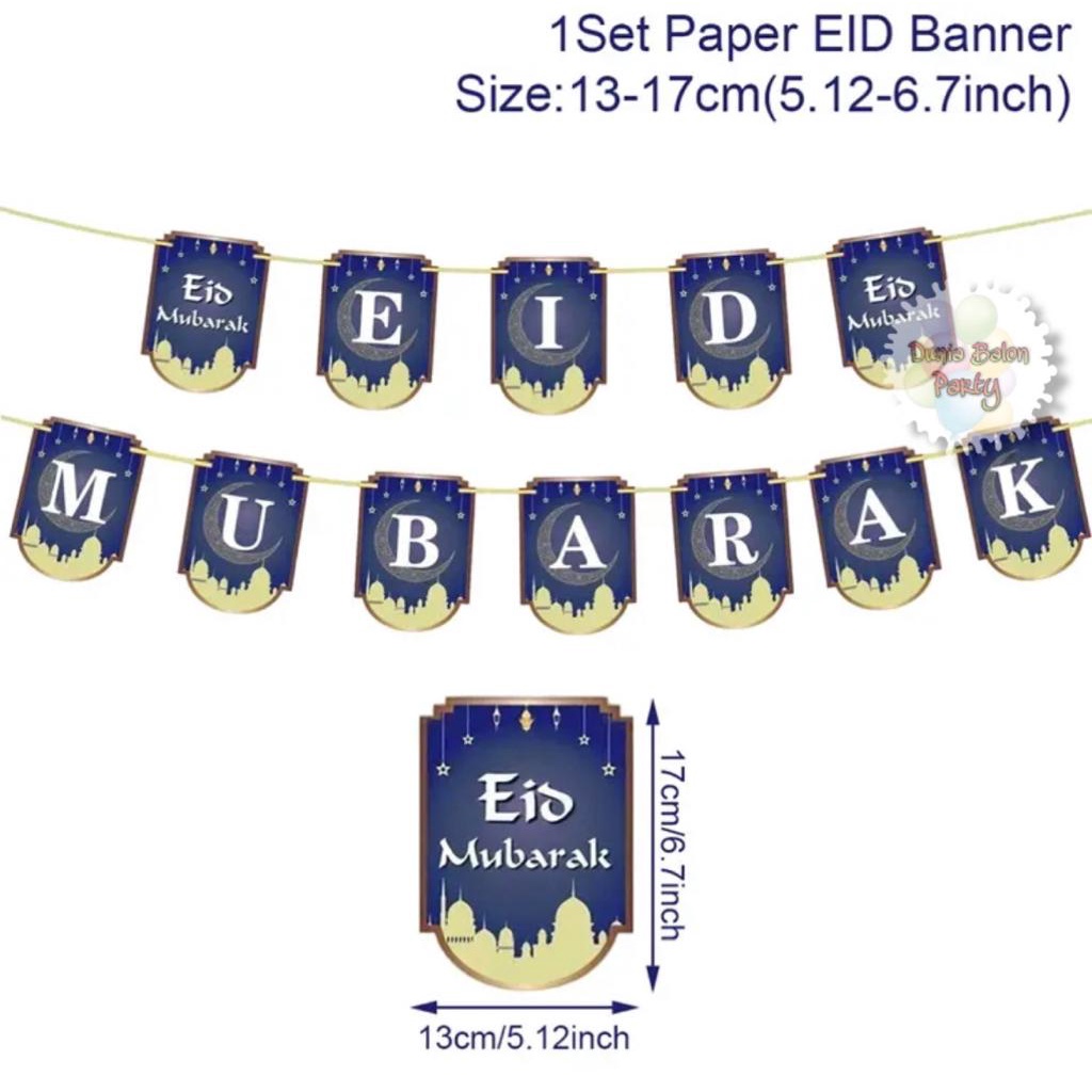 Banner Idul Fitri / Bunting Flag Lebaran / Banner Eid Mubarak