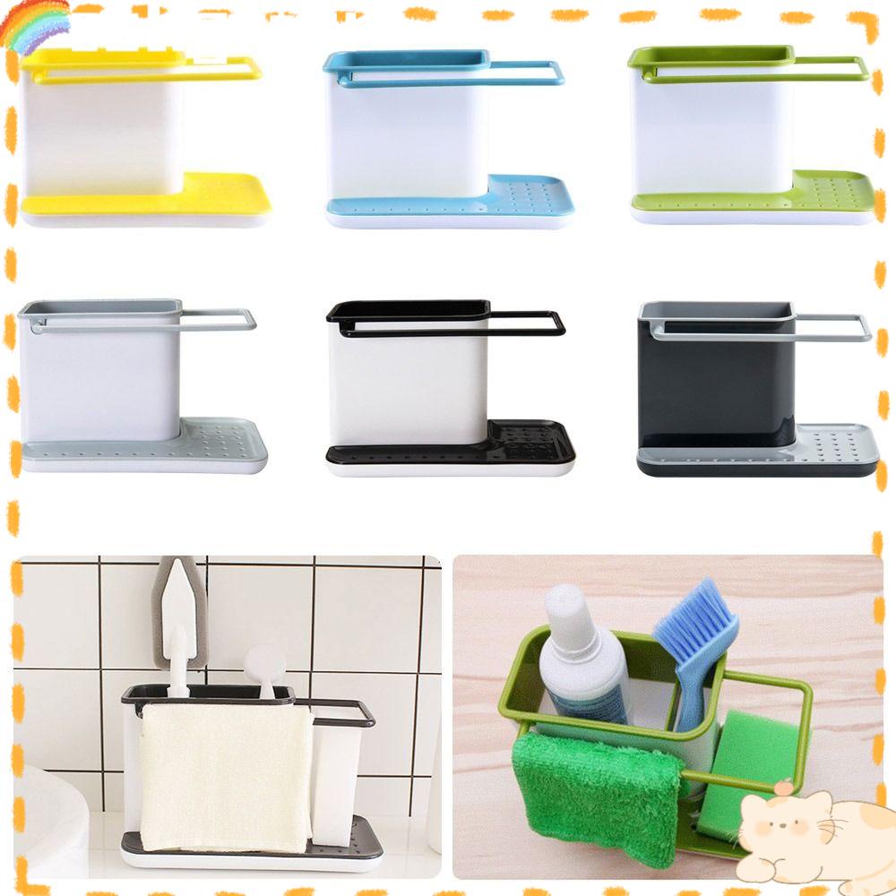 Solighter Rak Dapur Awet Tempat Spons Drain Storage Rack Utensils Holder