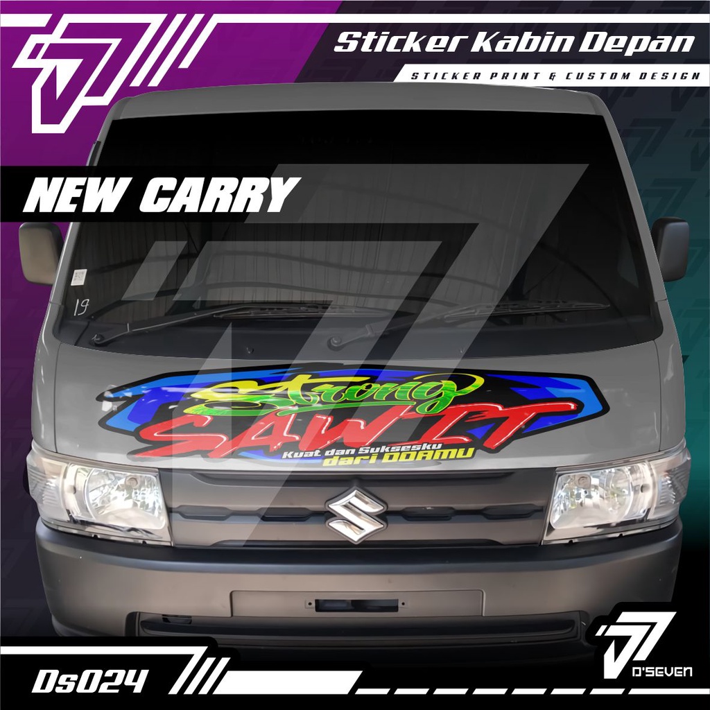 Stiker Decal Kabin Depan STRONG SAWIT Custom NEW CARRY TAYO Full Laminasi Anti Gores, Anti Air dan A
