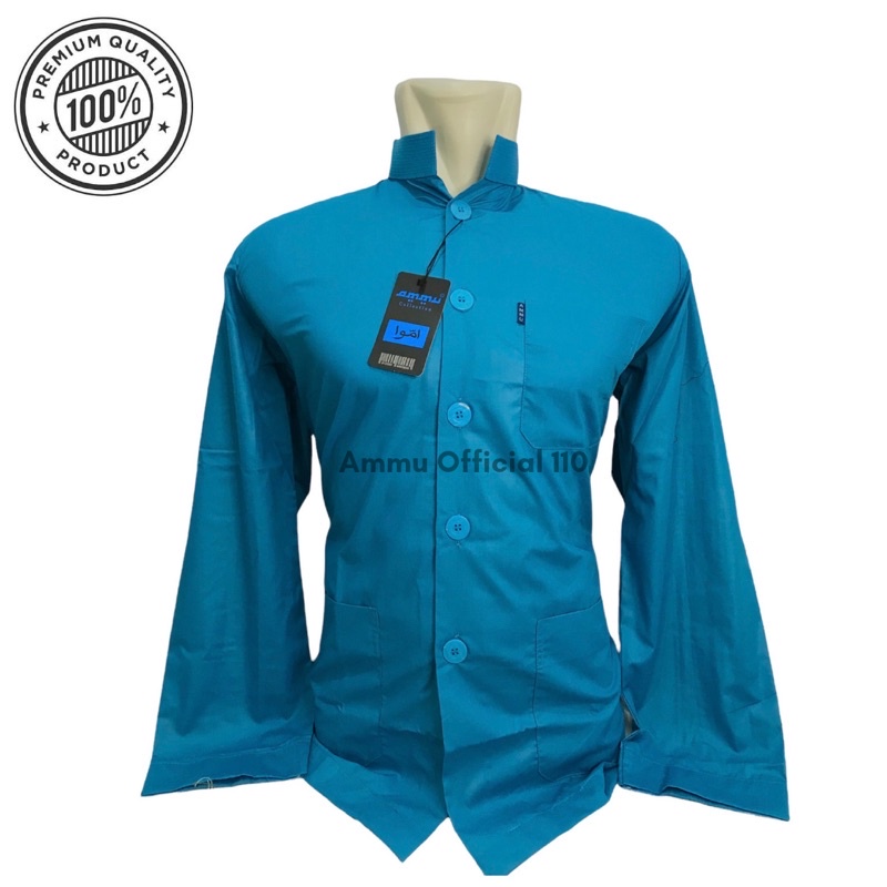 Baju Koko AMMU Warna Biru Tosca SIZE S M L XL